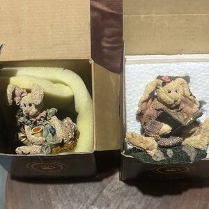 Charming Bunny Figurine Set - Brown and Cream